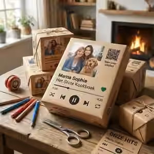 Onze hits: Als muziekspeler, met een QR-code naar jullie playlist.